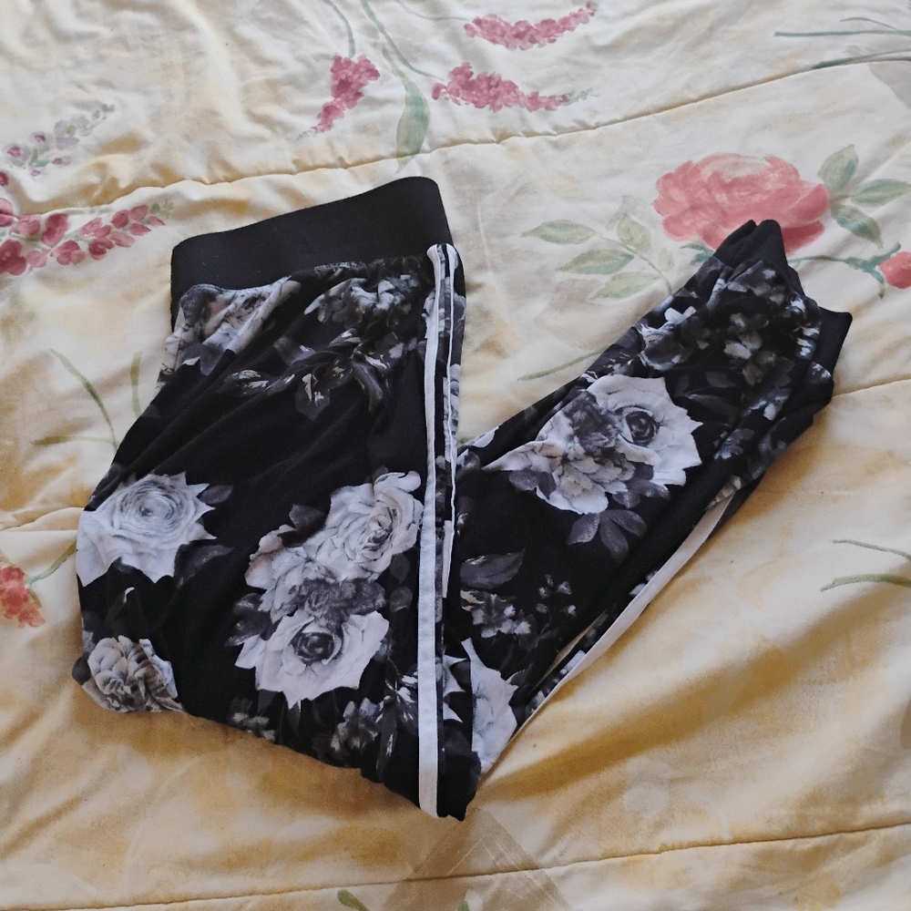 eye candy Black Floral Jogger Pants